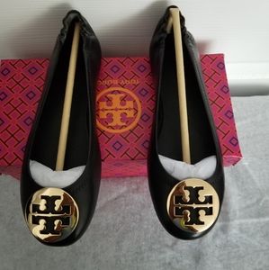 TORY BURCH MINNIE TRAVEL BALLET FLATS (NIB)